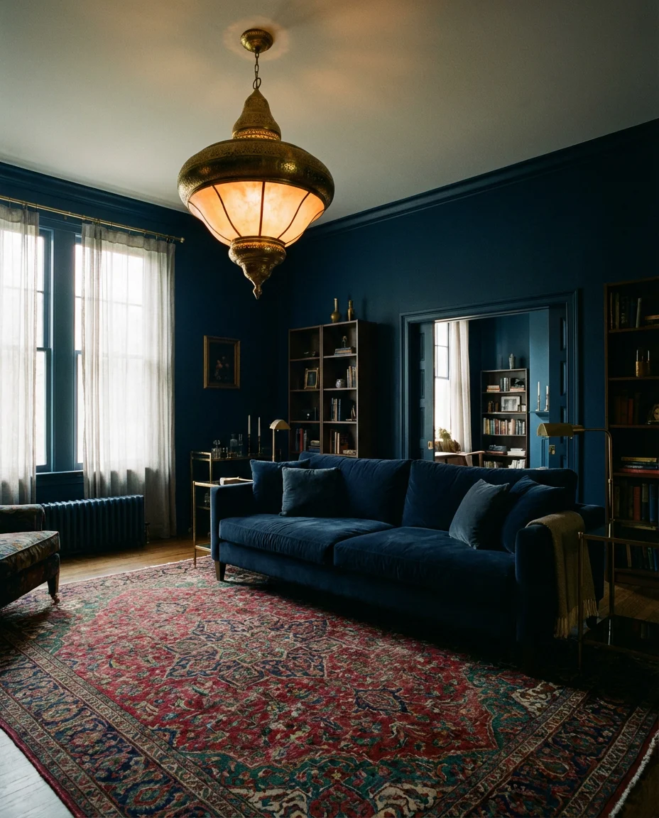 Hague Blue Drama with Gold Accents 1