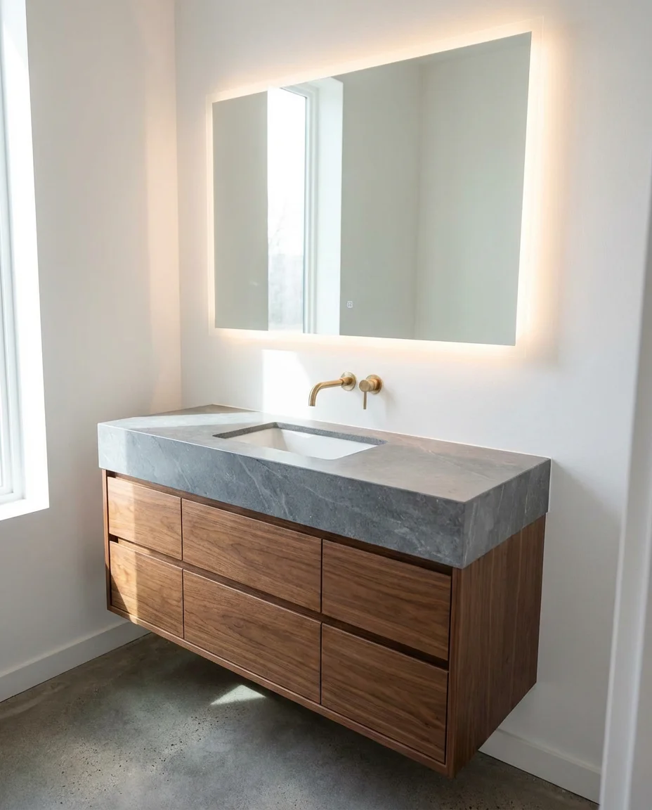 Half Bath Modern with Floating Vanity 1