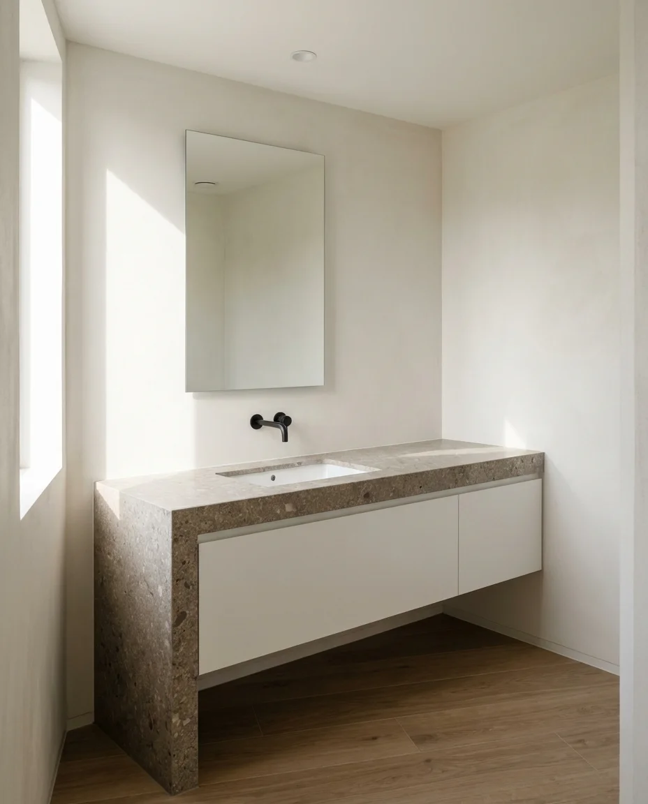 Half Bath Modern with Floating Vanity 2