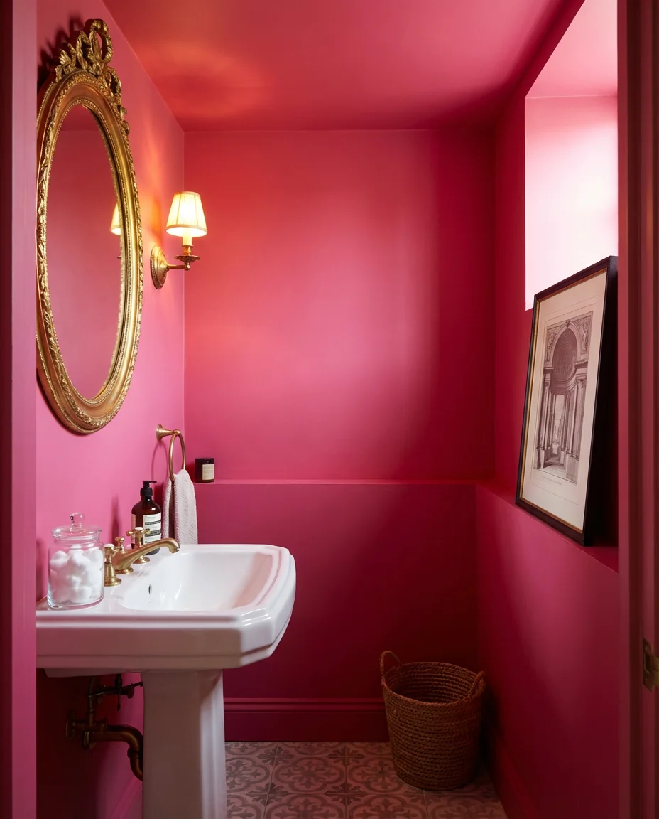 Hot Pink Powder Room Drama 1