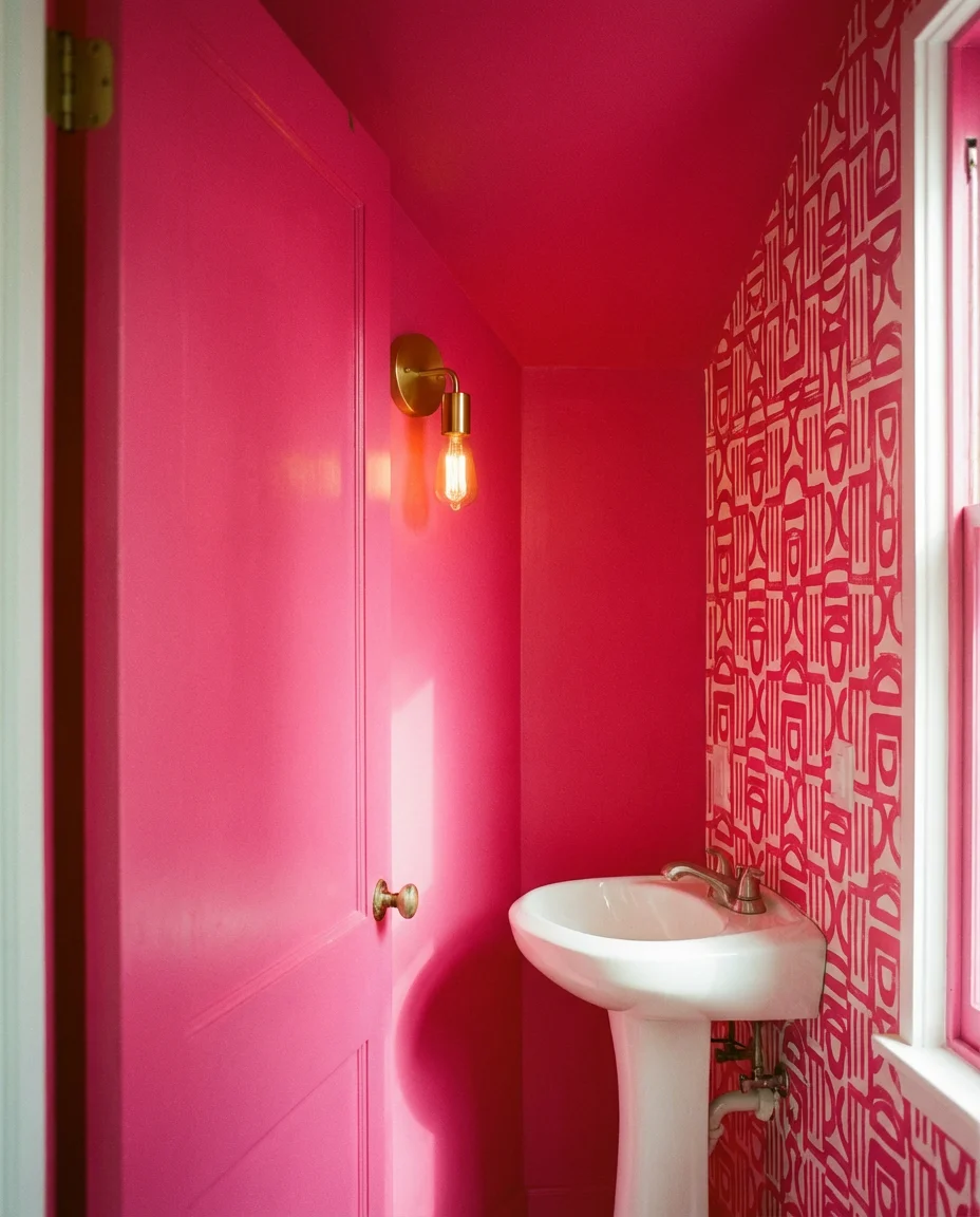 Hot Pink Powder Room Drama 2