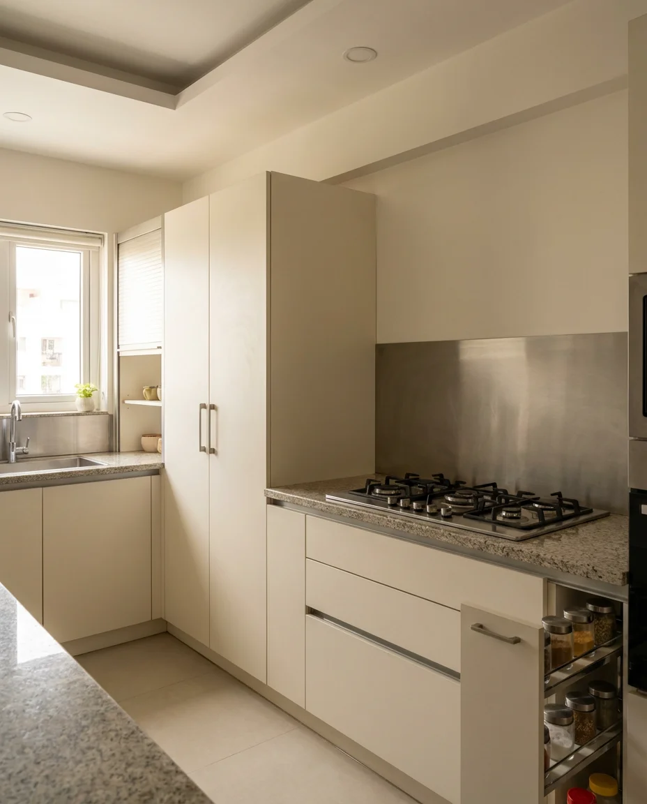 Indian Kitchen Design With Modern Storage 1