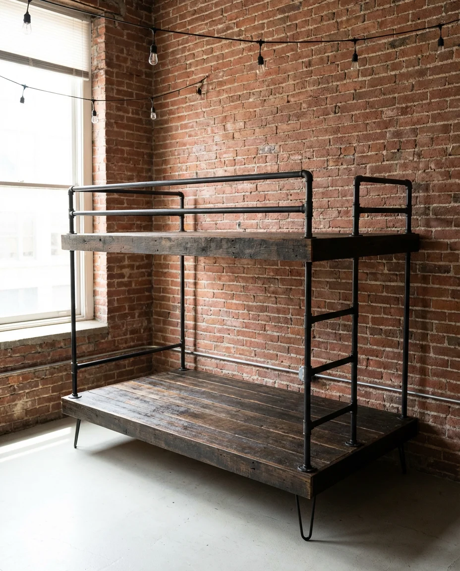 Industrial Pipe Bunk Beds for Loft Apartments 1
