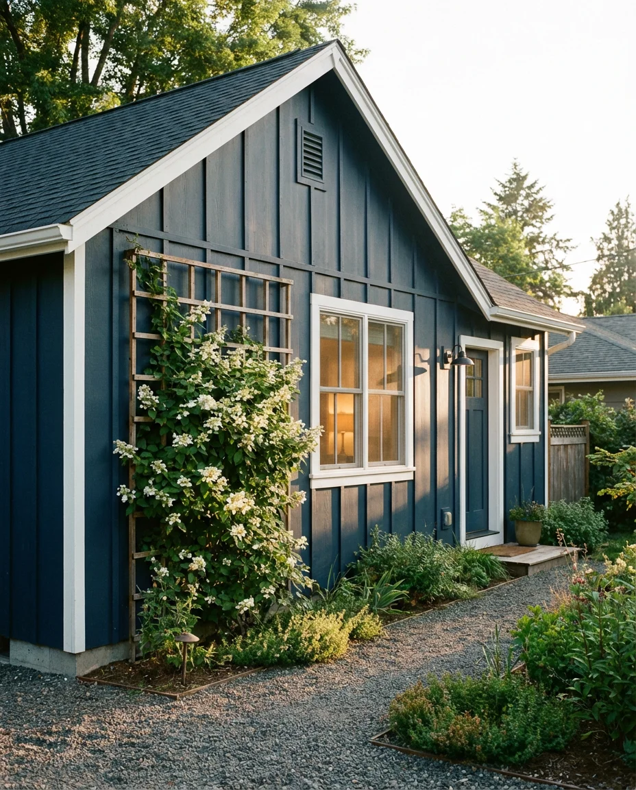 Ink Blue on a Modern Board and Batten Small House 2
