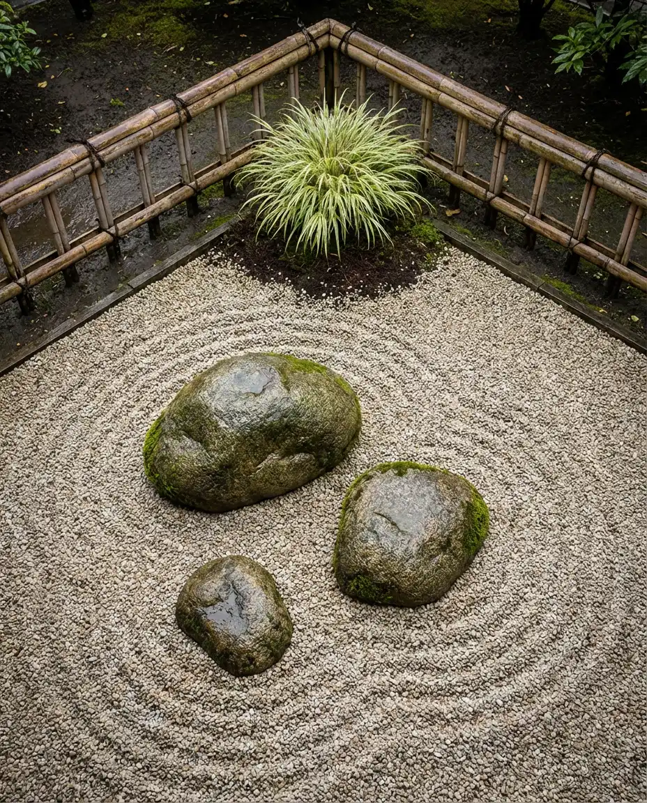 Japanese Zen Stone Garden Corner 1