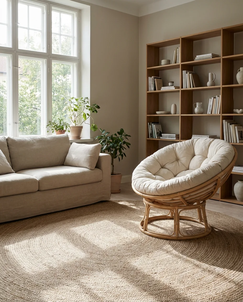 Living Room Layout Ideas That Include a Papasan Chair 1