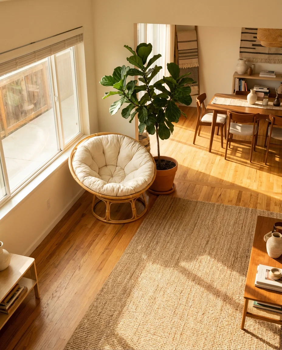 Living Room Layout Ideas That Include a Papasan Chair 2