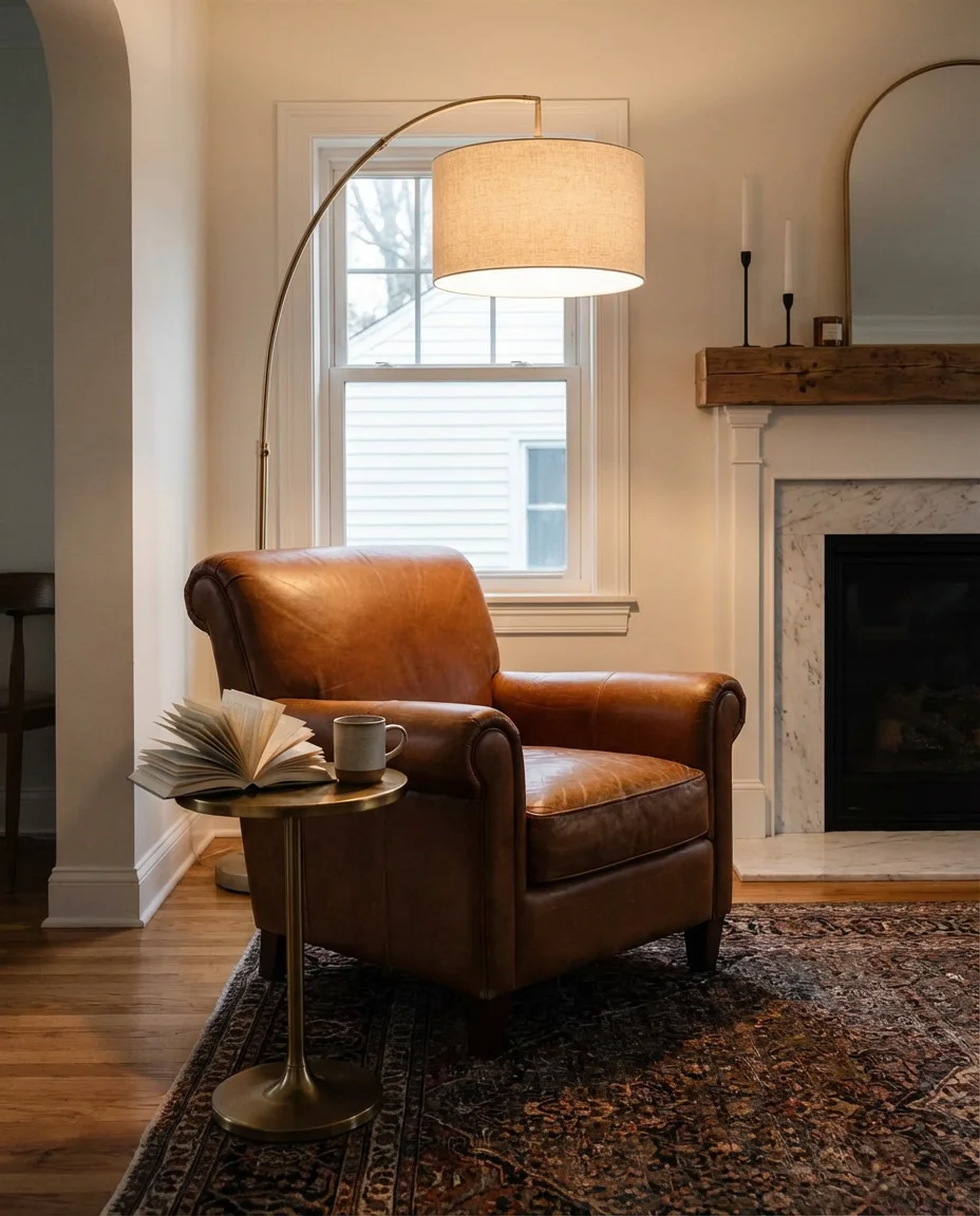 Living Room Reading Nook Beside the Fireplace 1