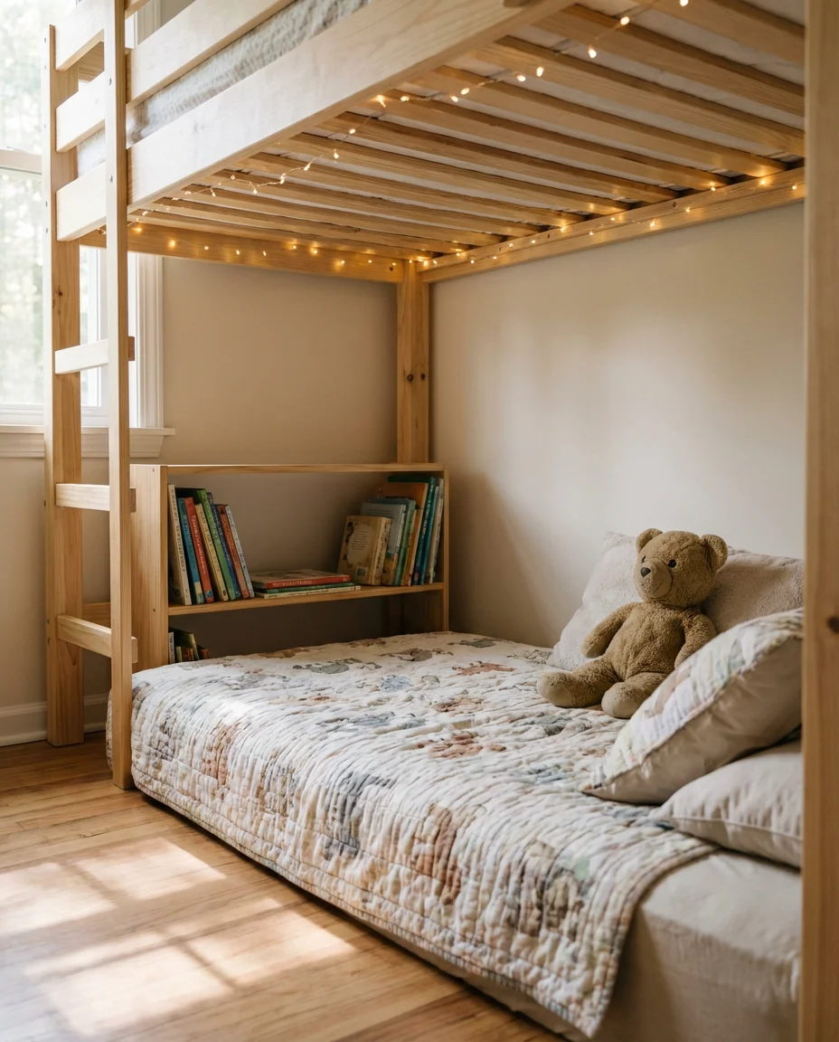 Loft Bed Reading Nook for Kids 1
