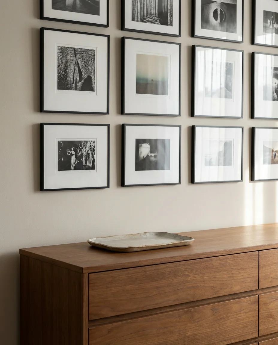 Long Low Dresser with Gallery Wall Above 2