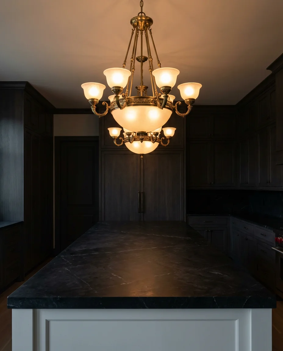 Luxury Kitchen Design With Statement Lighting 2