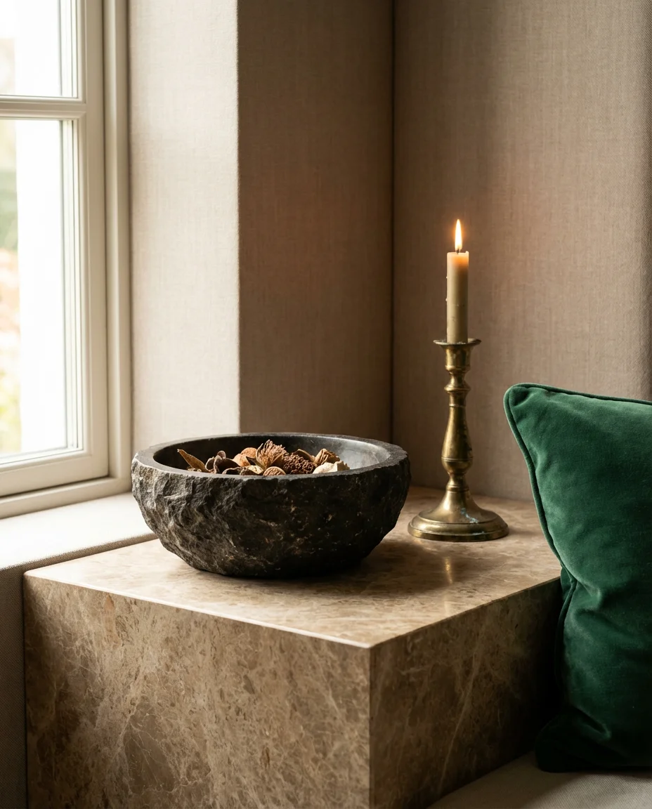 Luxury Living Room with Marble and Velvet 2