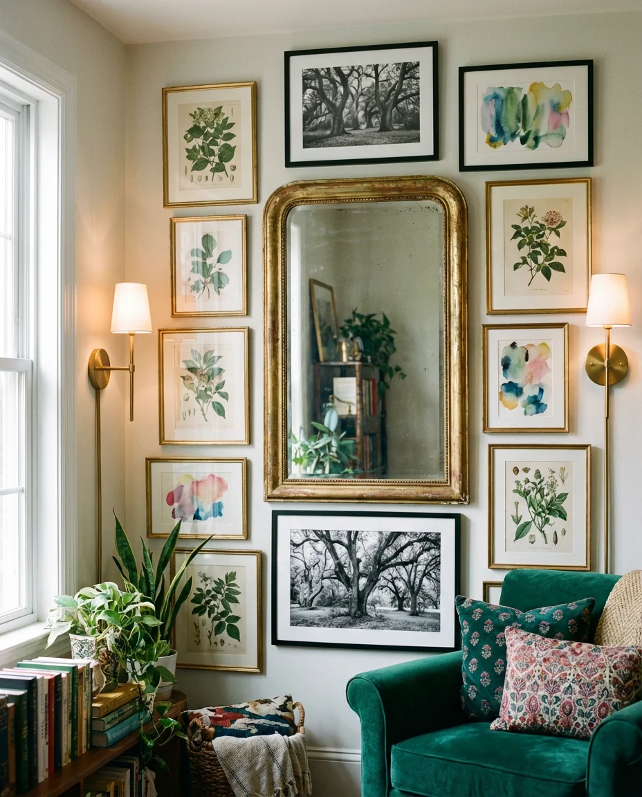 Maximalist Reading Corner with Gallery Wall 2