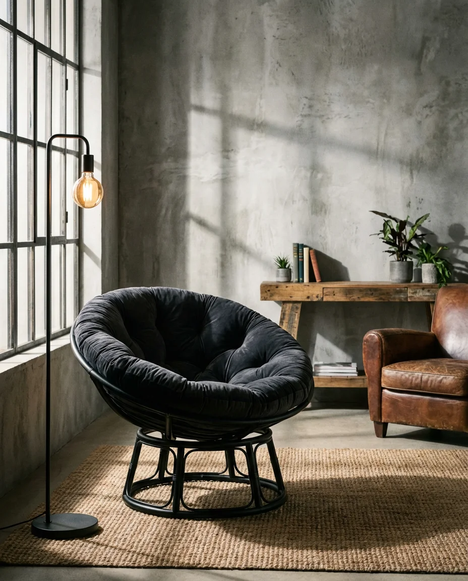 Metal Frame Papasan Chair for Modern Interiors 1