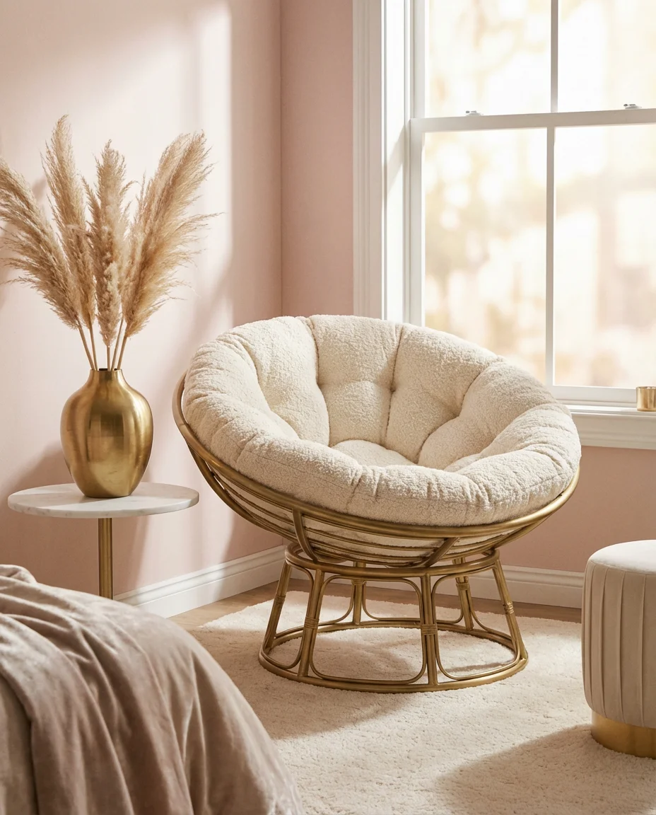 Metal Frame Papasan Chair for Modern Interiors 2