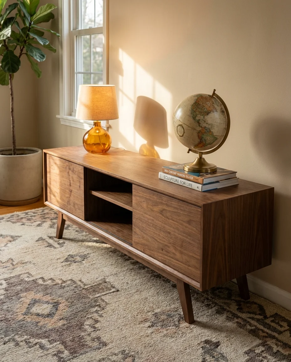 Mid-Century Modern Console Styling Done Right 1