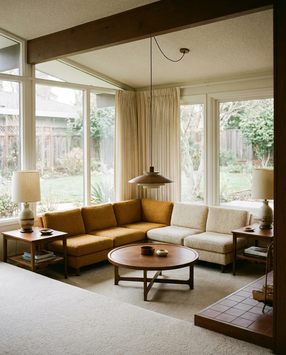 Midcentury Living Room with Sunken Conversation Pit 1