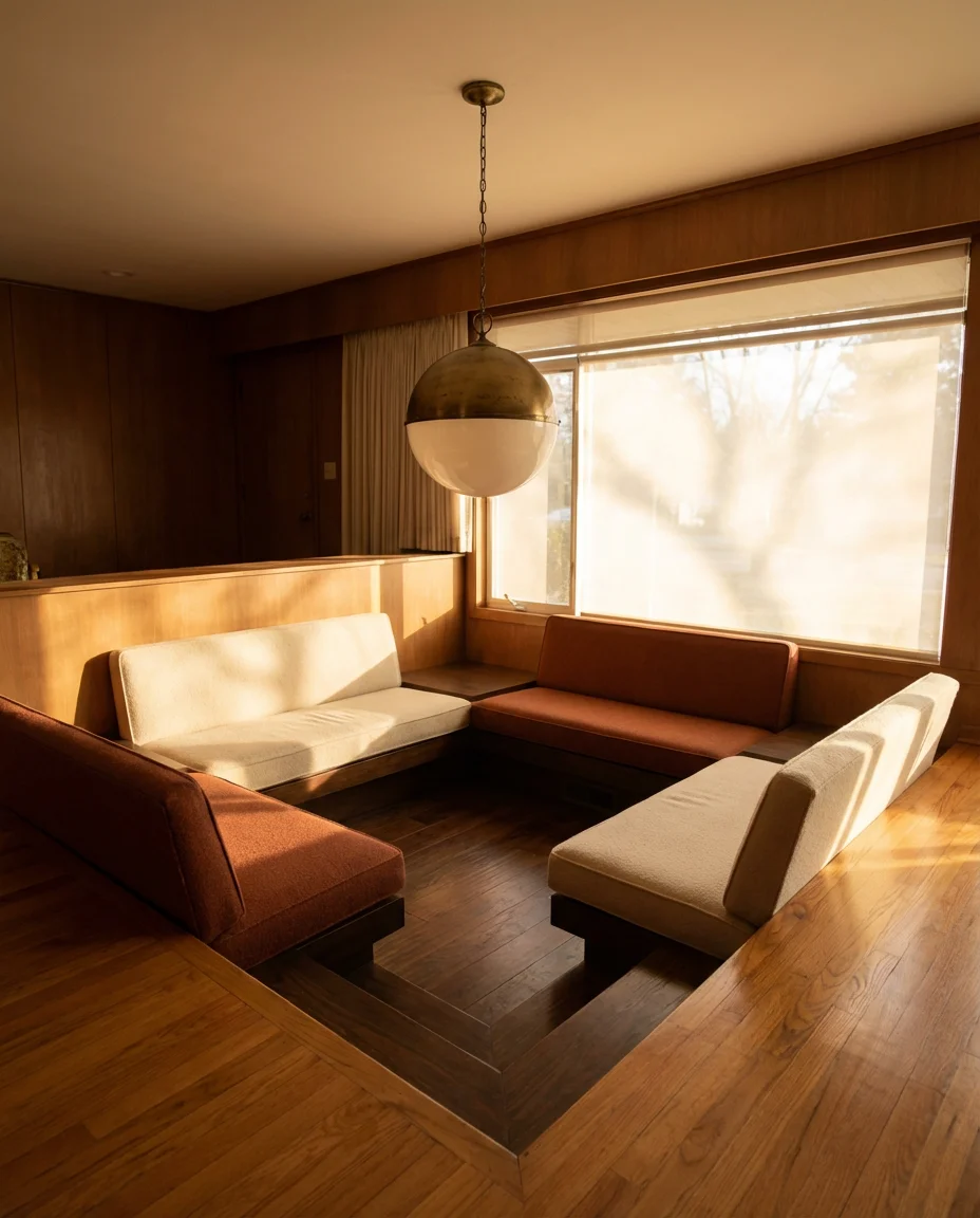 Midcentury Living Room with Sunken Conversation Pit 2