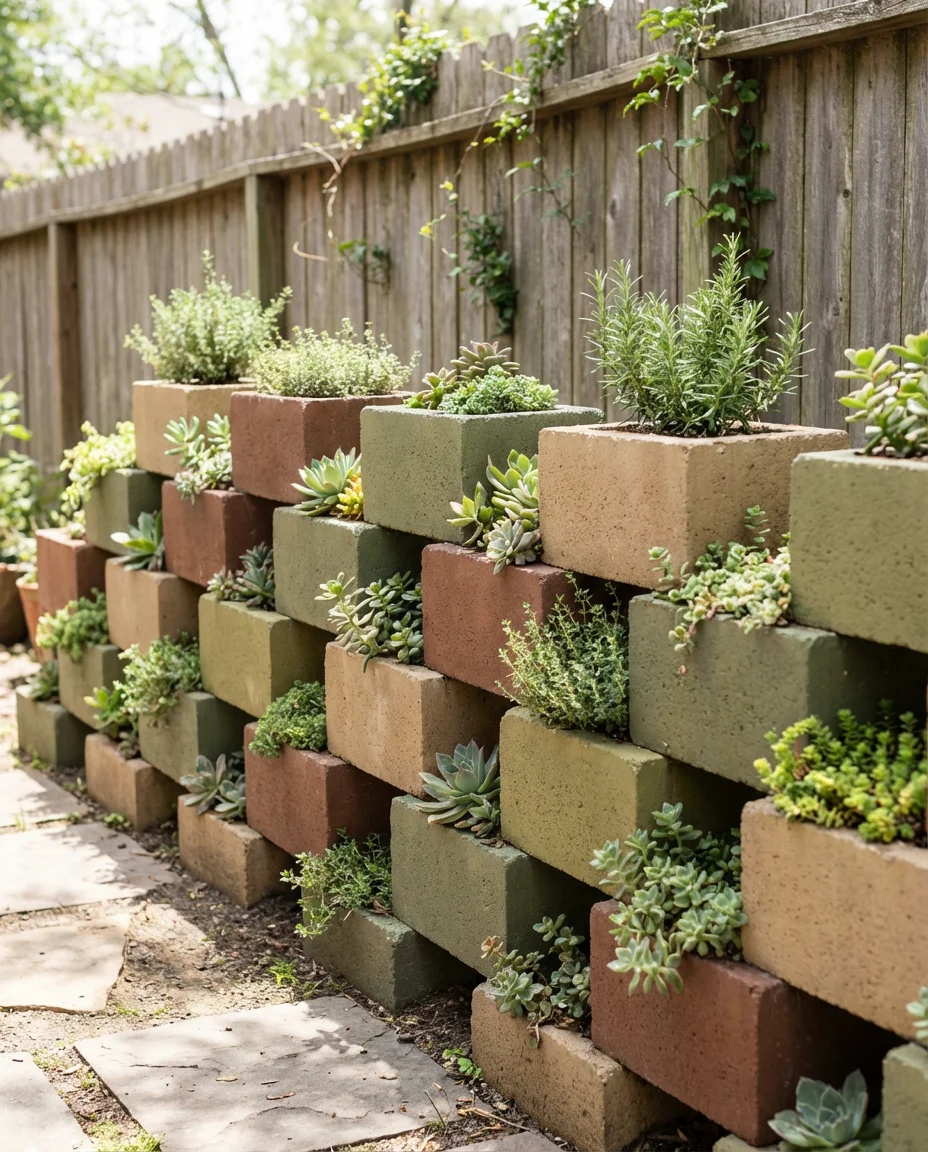 Minecraft-Inspired Block Planter Wall 1