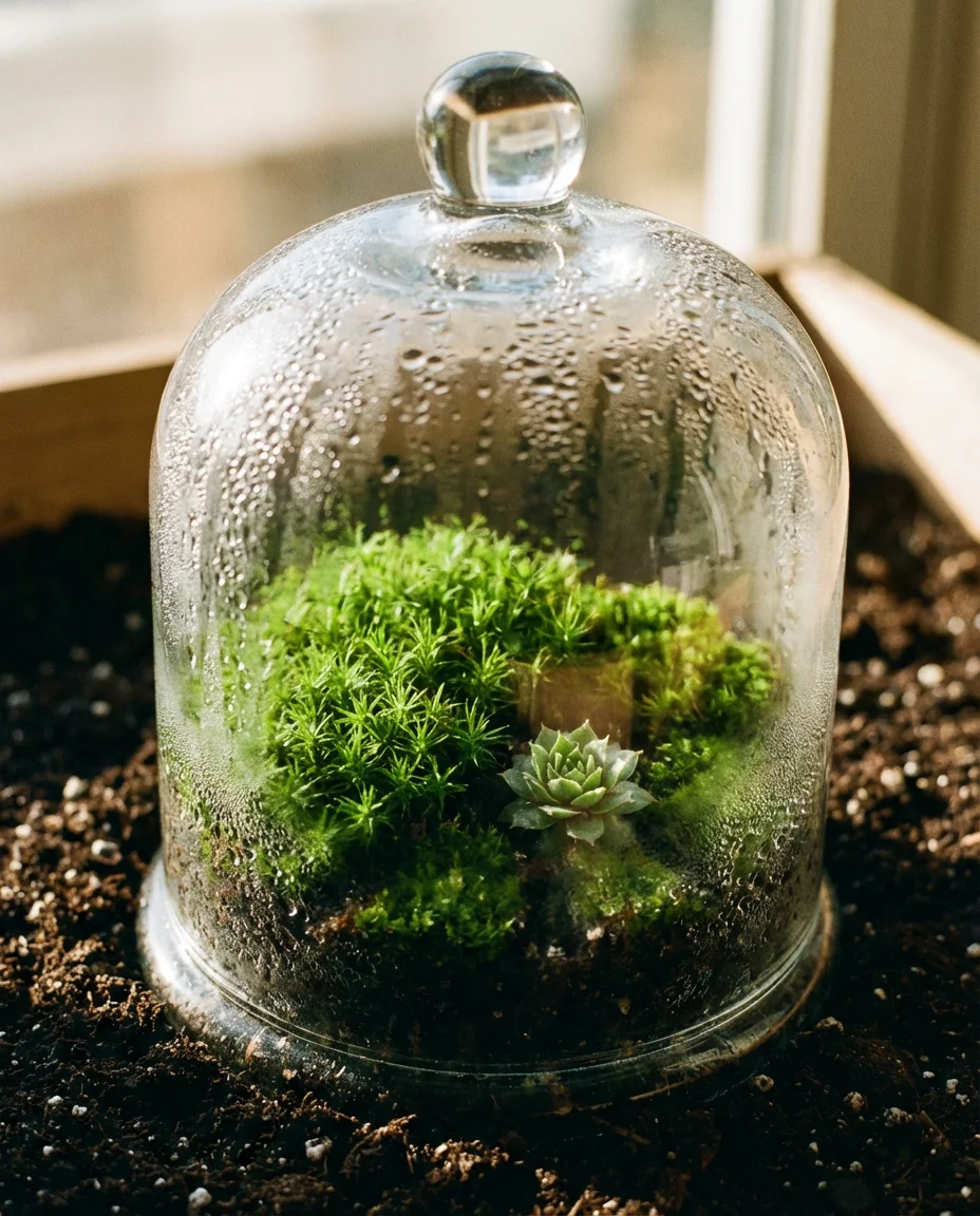 Miniature Greenhouse Cloche Display 2
