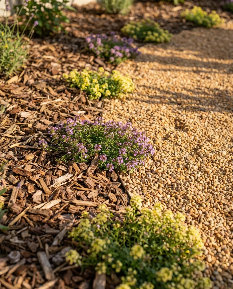 Mixed Rock and Mulch Layered Landscape 2