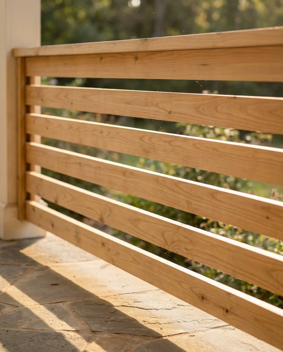 Modern Farmhouse Horizontal Wood Railing 2