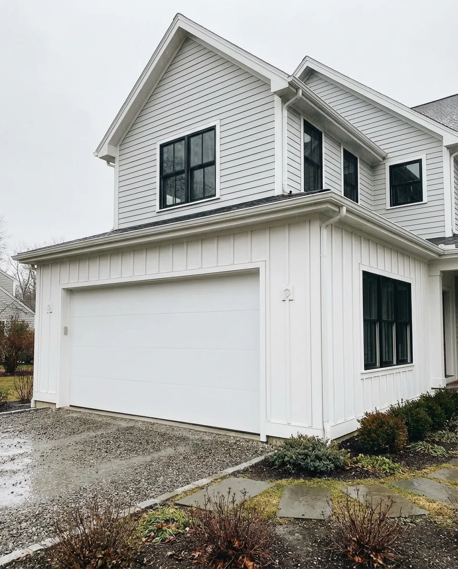 Modern Farmhouse White Garage Door 1