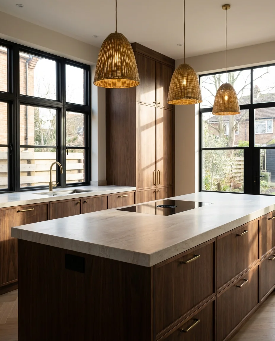 Modern Luxury Kitchen With Warm Wood Accents 1