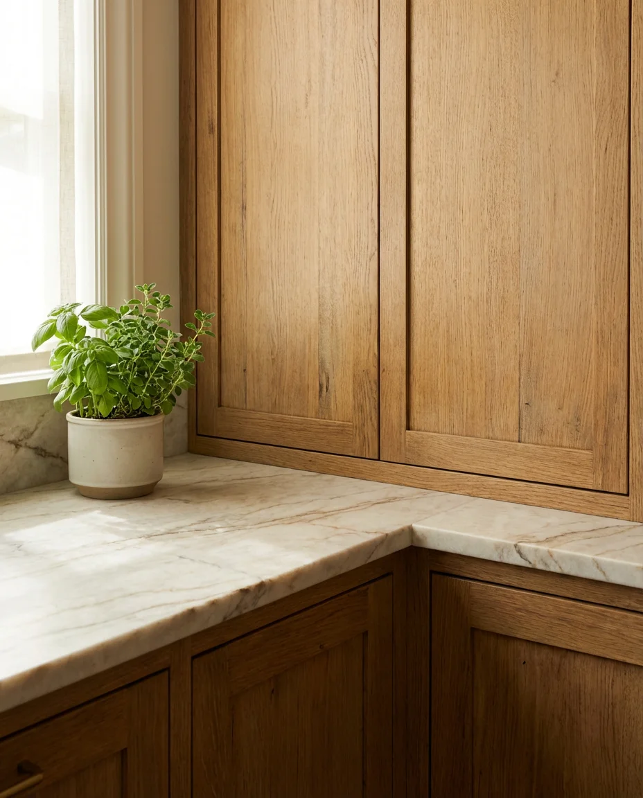 Modern Luxury Kitchen With Warm Wood Accents 2