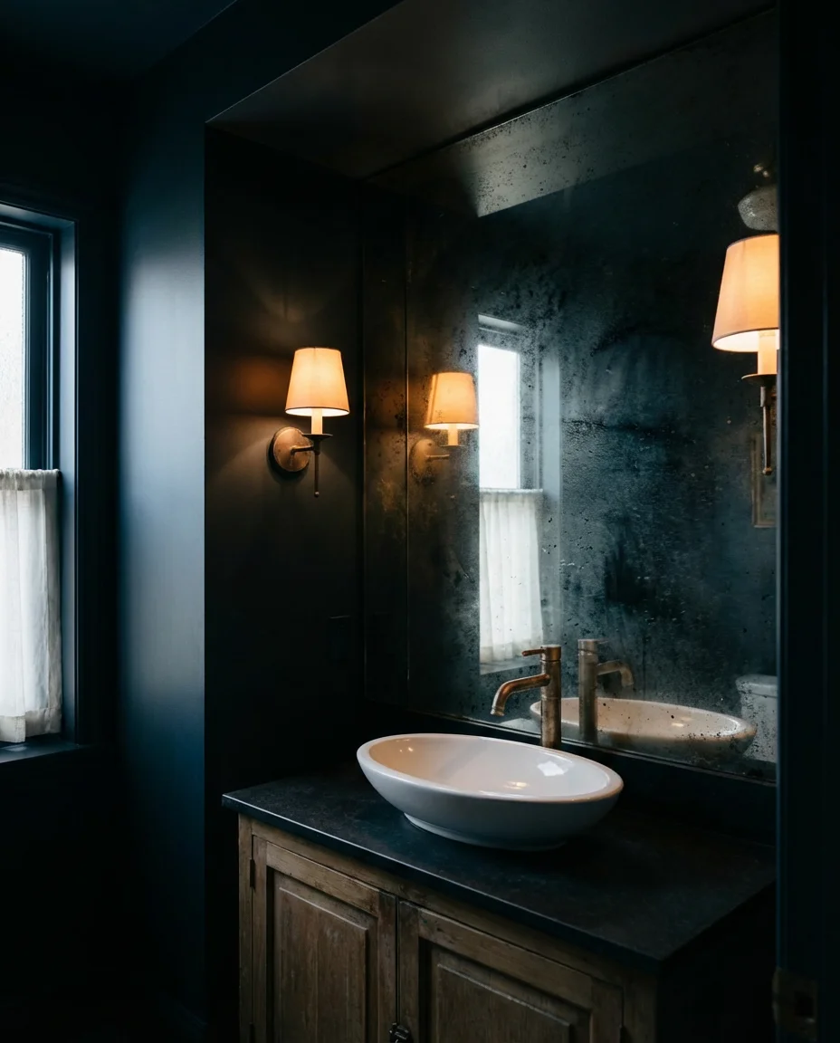 Moody Blue-Black with Antique Mirror 1