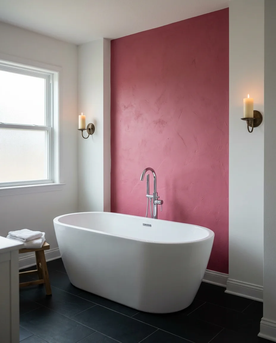 Moody Dark Pink Accent Wall 1