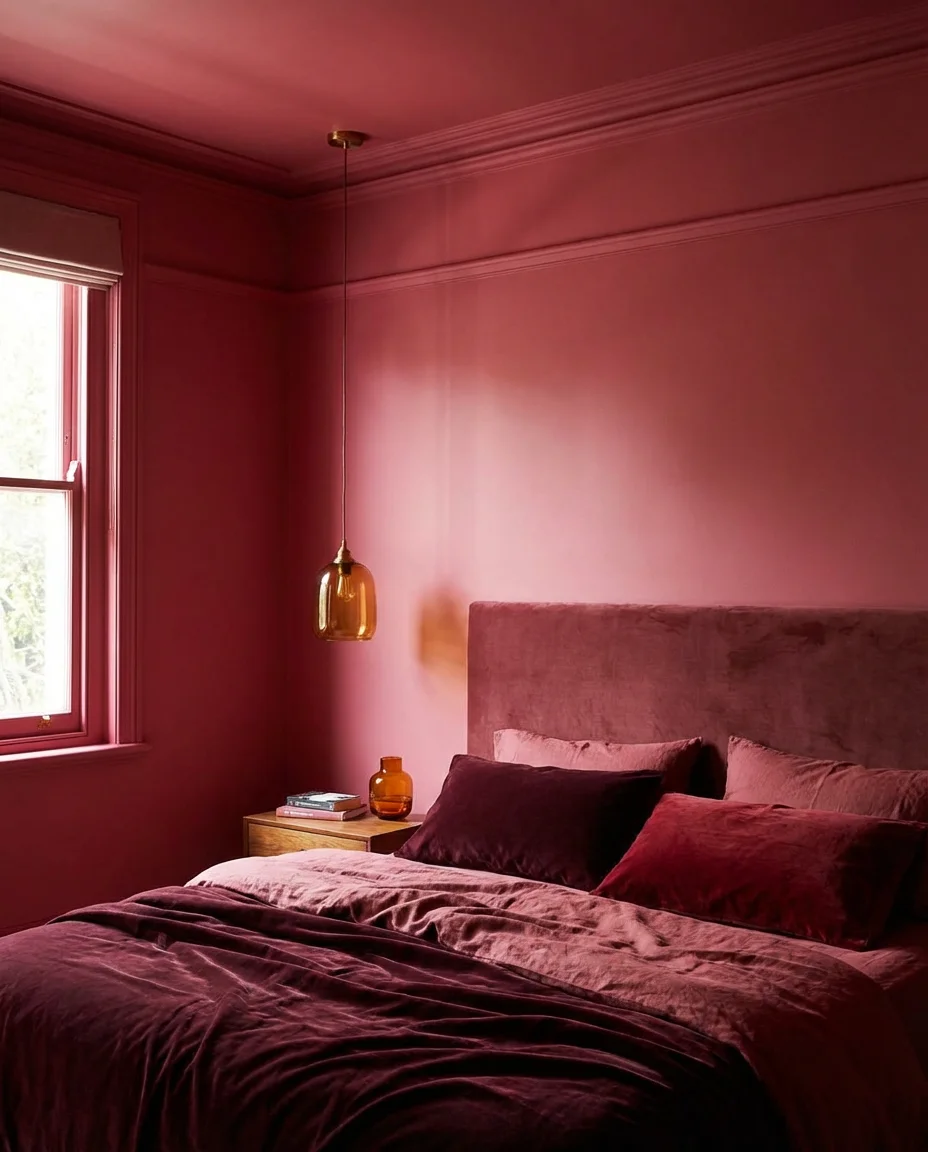 Moody Dark Rose Bedroom 1
