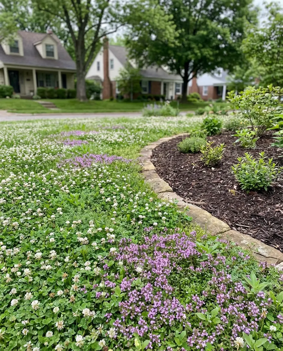 No-Mow Lawn Alternative with Ground Cover 1