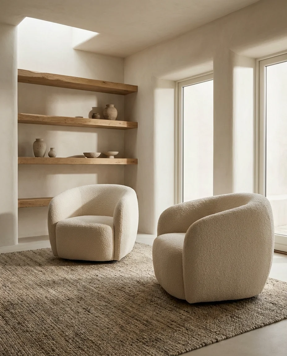 Organic Modern Living Room with Curved Furniture 2