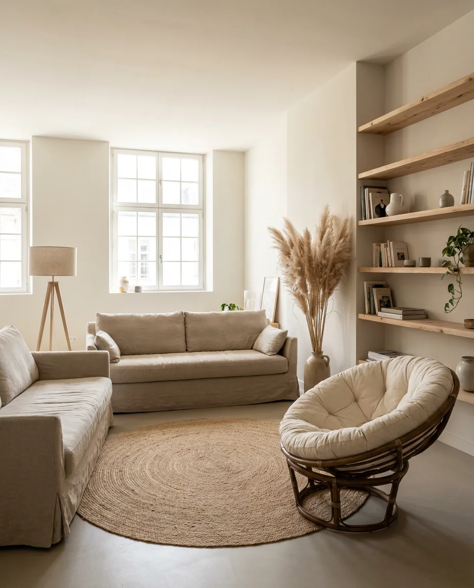 Papasan Chair in Living Room Decor Ideas 2