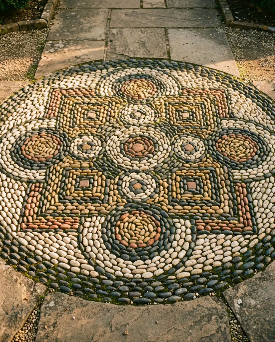 Pebble Mosaic Patio Accent 2