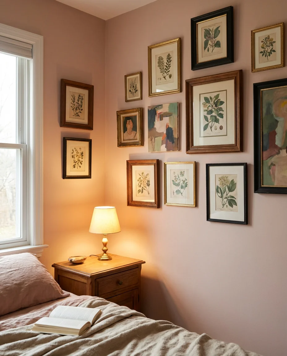 Pink Bedroom Inspo with Gallery Wall 1