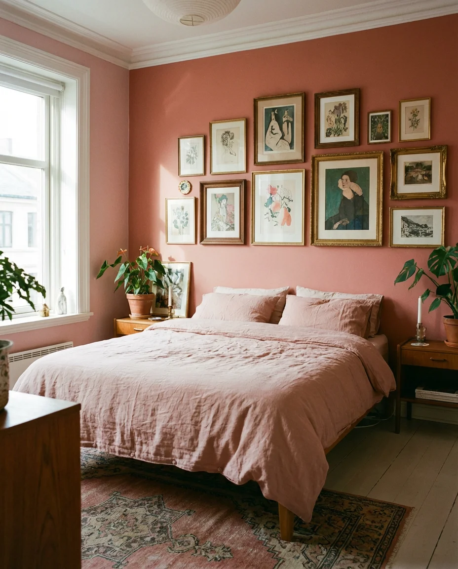 Pink Bedroom Inspo with Gallery Wall 2