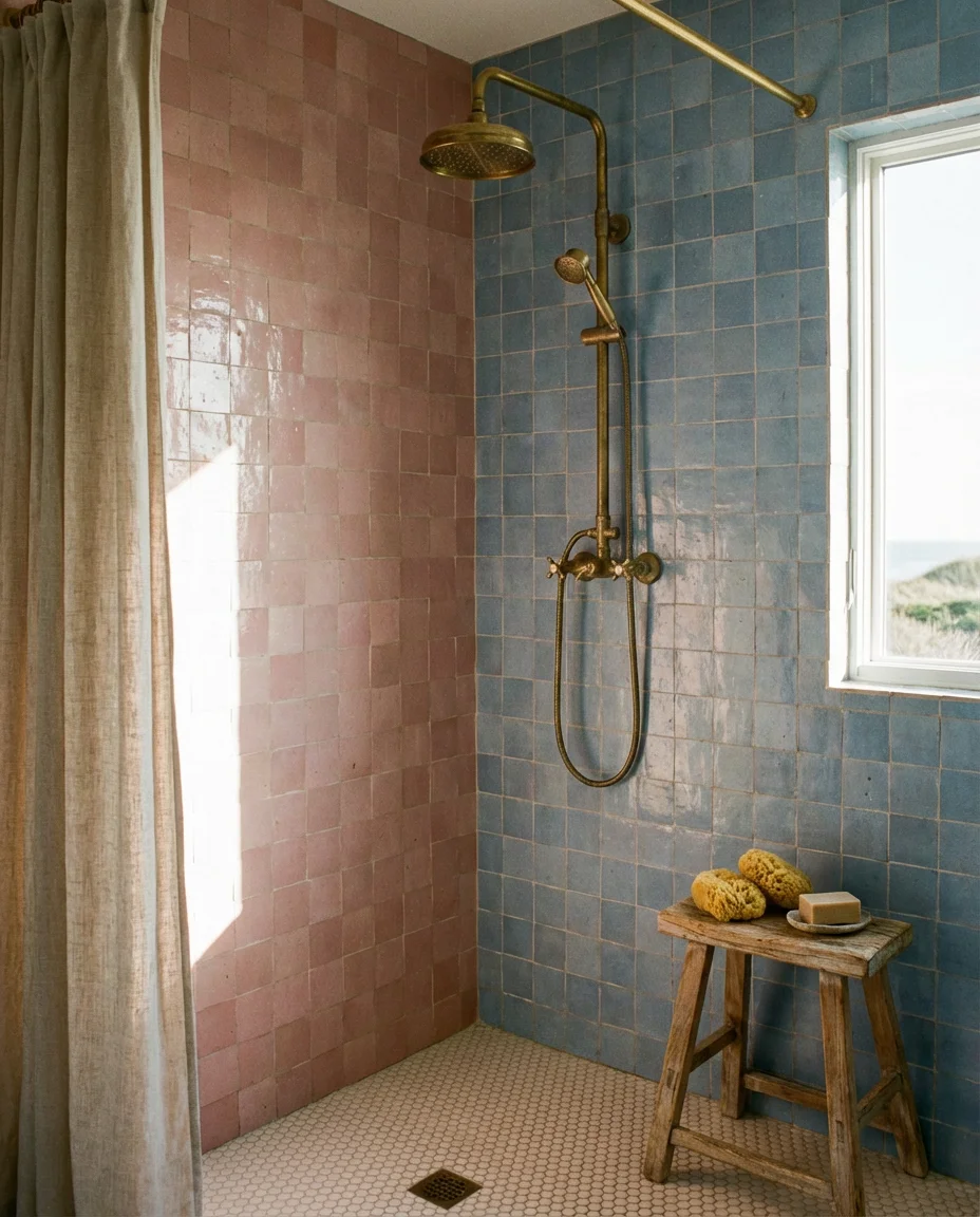 Pink Floral Wallpaper Bathroom 1