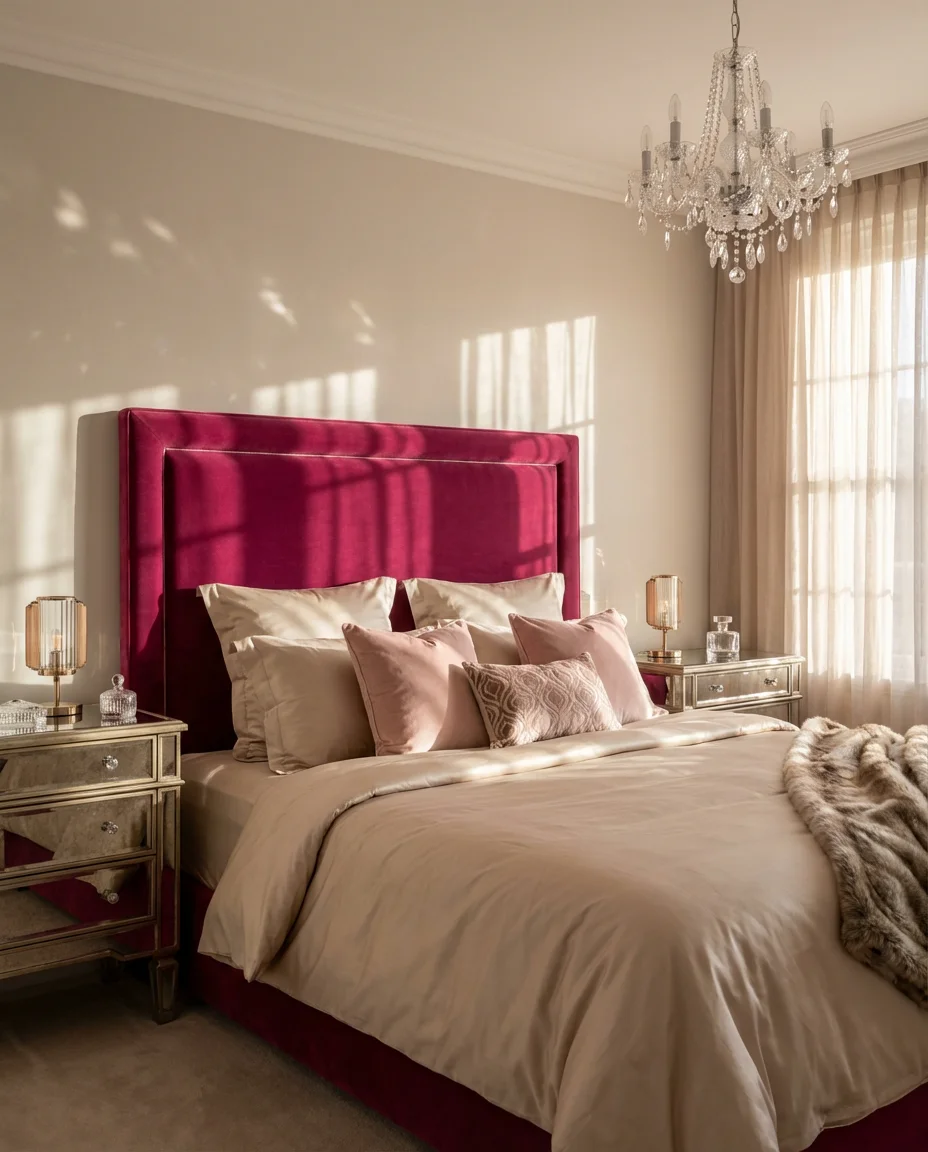 Pink Velvet Glam Bedroom 1