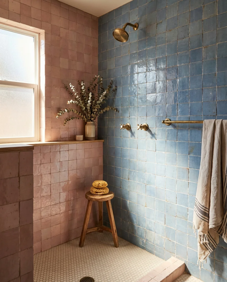 Pink and Blue Coastal Tile 1