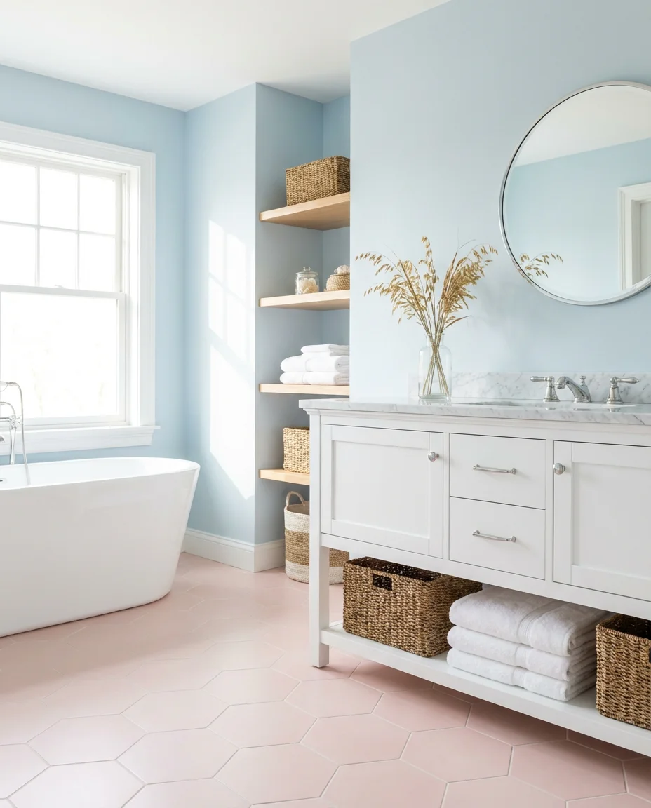 Pink and Blue Coastal Tile 2