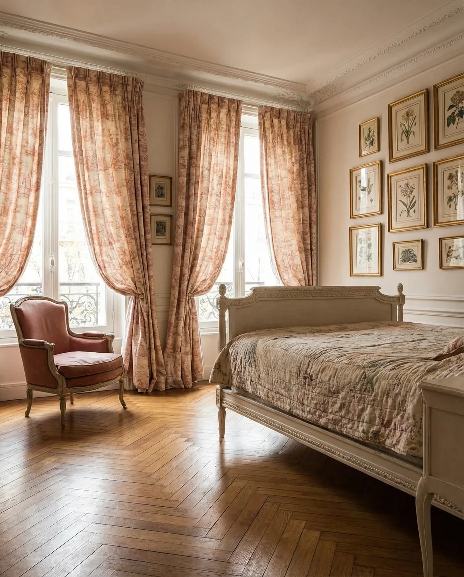 Pink and White French Inspired Bedroom 1