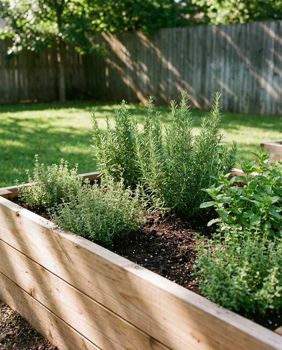 Raised Bed Backyard Herb Garden 1