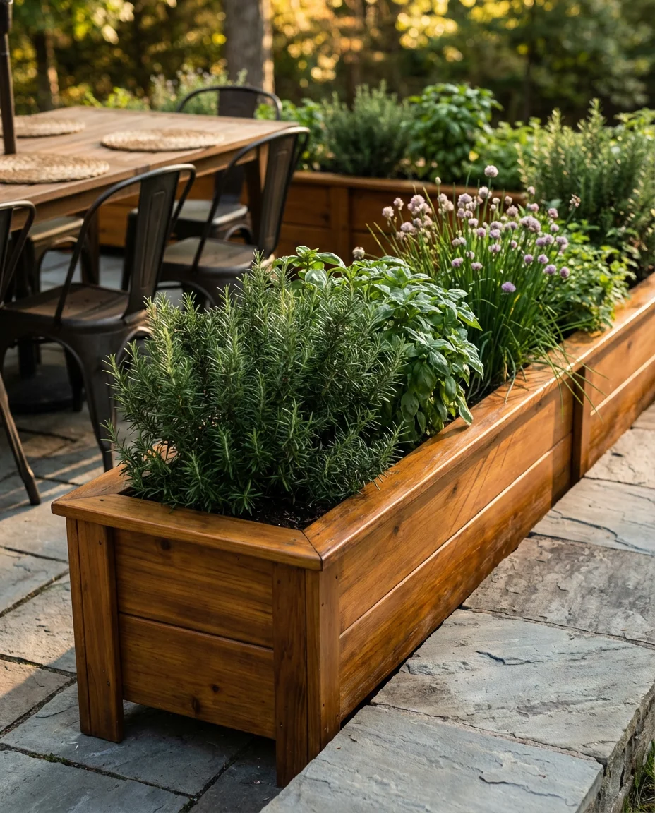 Raised Patio Planter Box Herb Garden 1