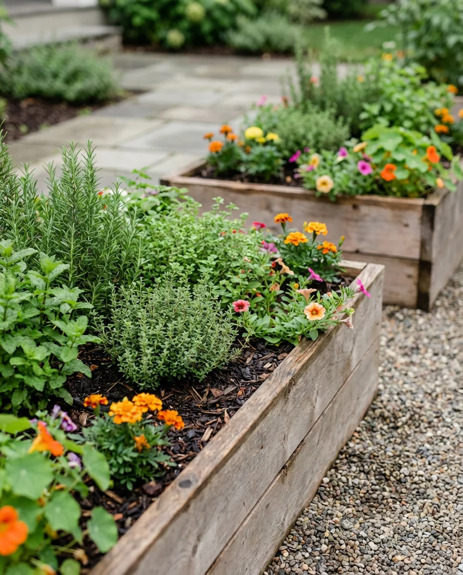 Raised Planting Beds Along the Front Path 2