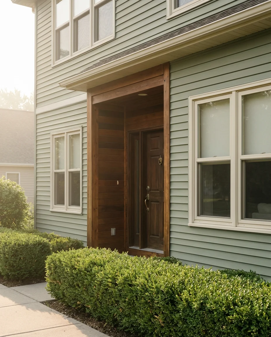 Ranch House Siding with Horizontal Lap and Stone Base 1