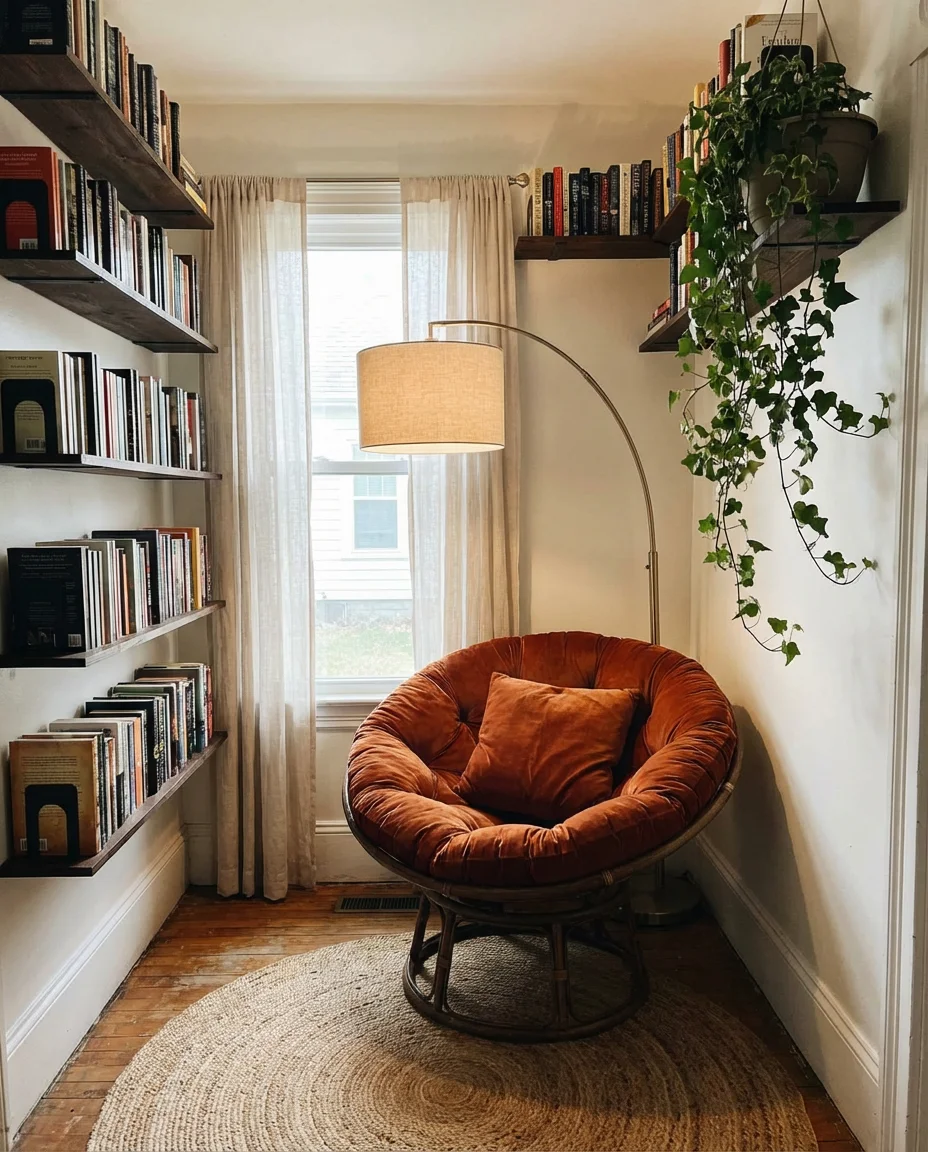 Reading Nook Aesthetic With Papasan Chair Styling 1