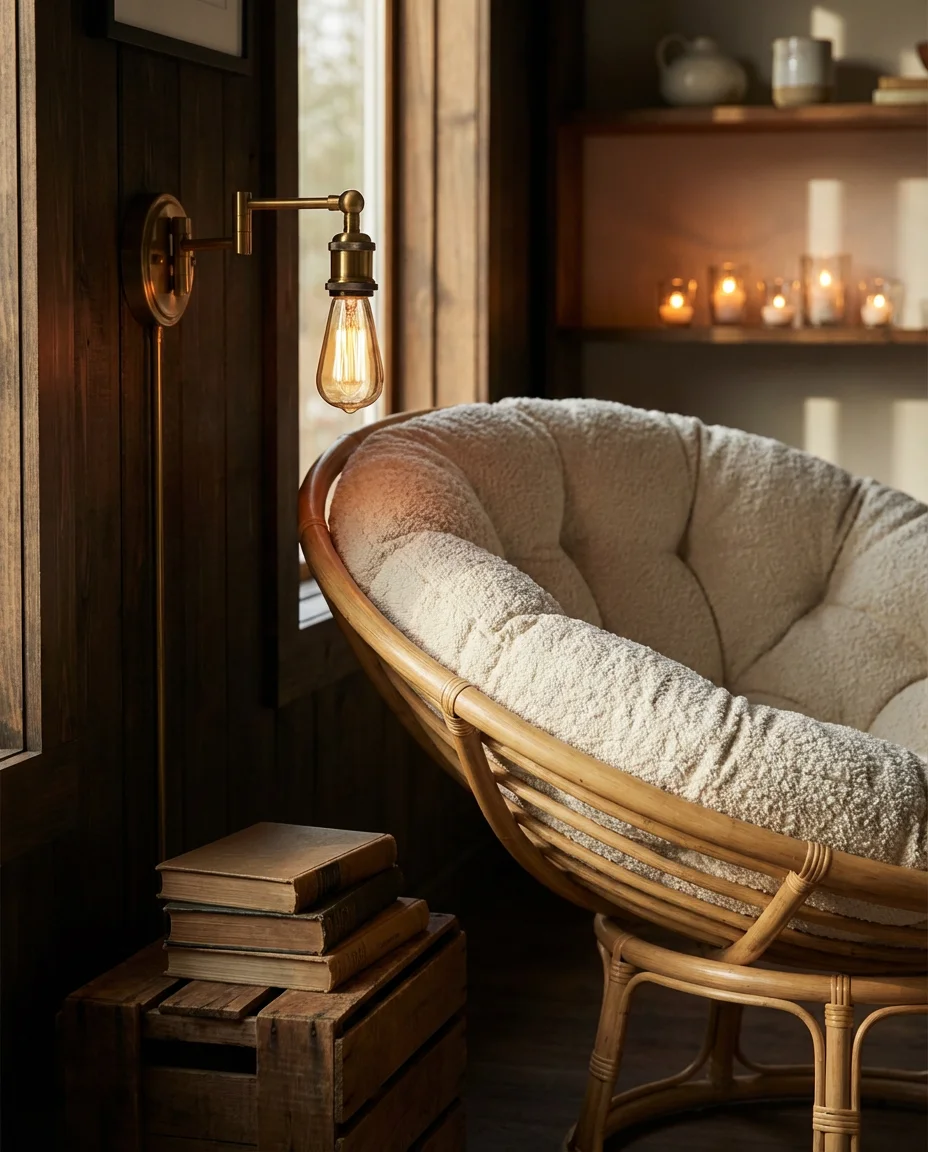 Reading Nook Aesthetic With Papasan Chair Styling 2