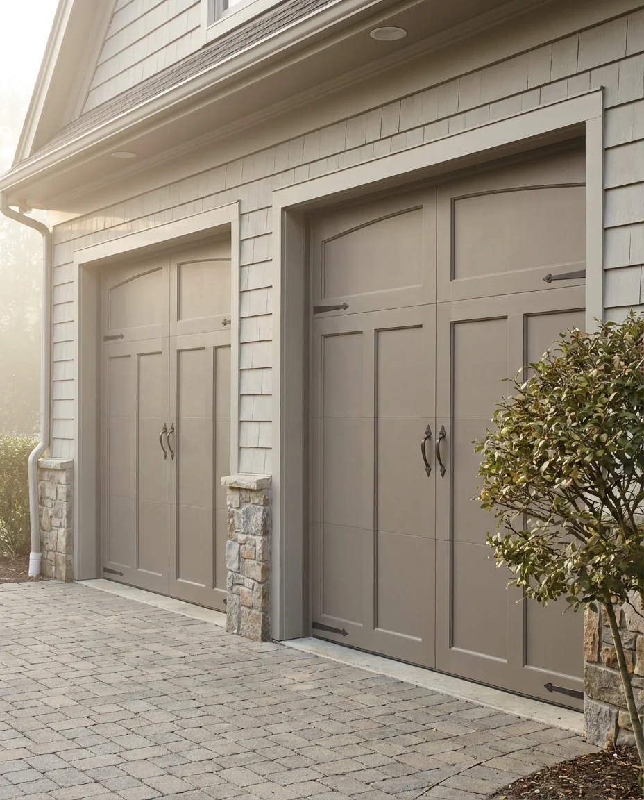 Residential Double Garage Door with Symmetry 2